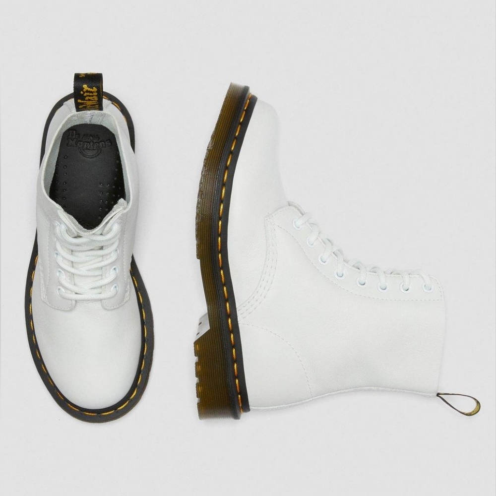 Doc Martens 1460 Pascal Virginia Leather Boots in White - Picture 3 of 6